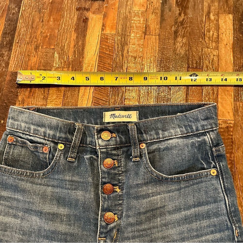 MADEWELL slim cut wide-leg jeans Olympia wash button front size 25 - Picture 4 of 8